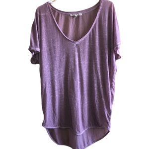 Express Oversized Short Sleeve V-neck Tunic Tee